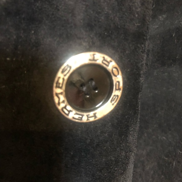 Hermes Sport VTG Suede Doblis midi coat with mink extended collar, black size 34 - Picture 5 of 17